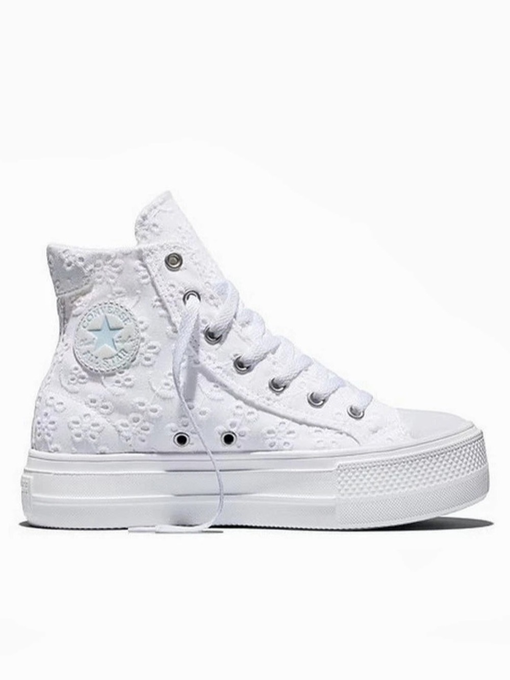 Converse Chuck Taylor All Star Platform Floral Eyelet High Top Sneakers Size 5 K